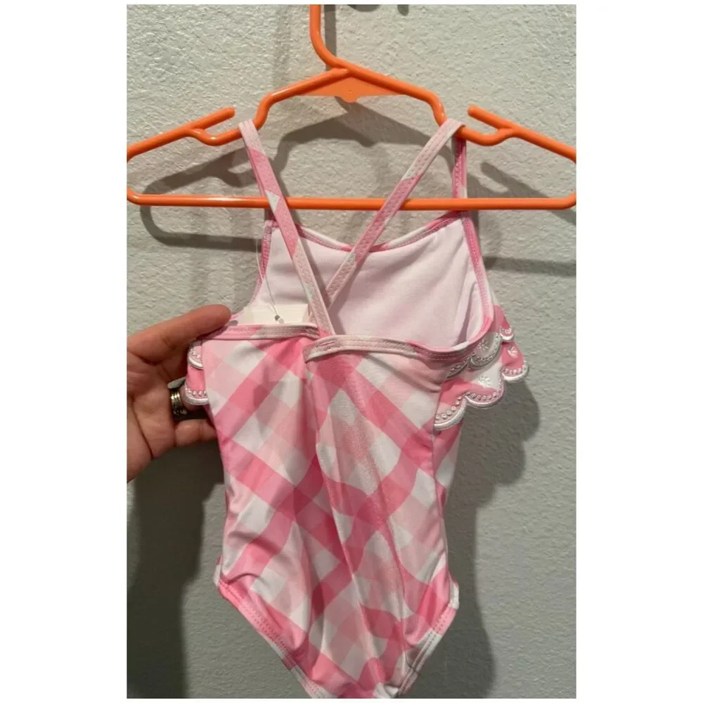 CROWN AND IVY BABY Gingham One Piece Baby Girl Swimsuit